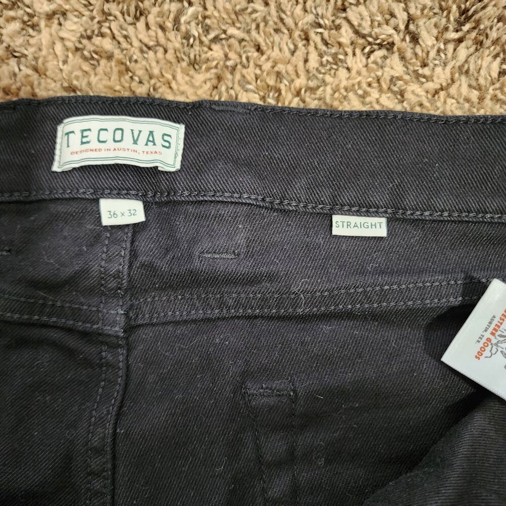 Tecovas Mens Black Demin Jeans Straight Leg Western Bootcut Style 36x32 - Picture 7 of 12